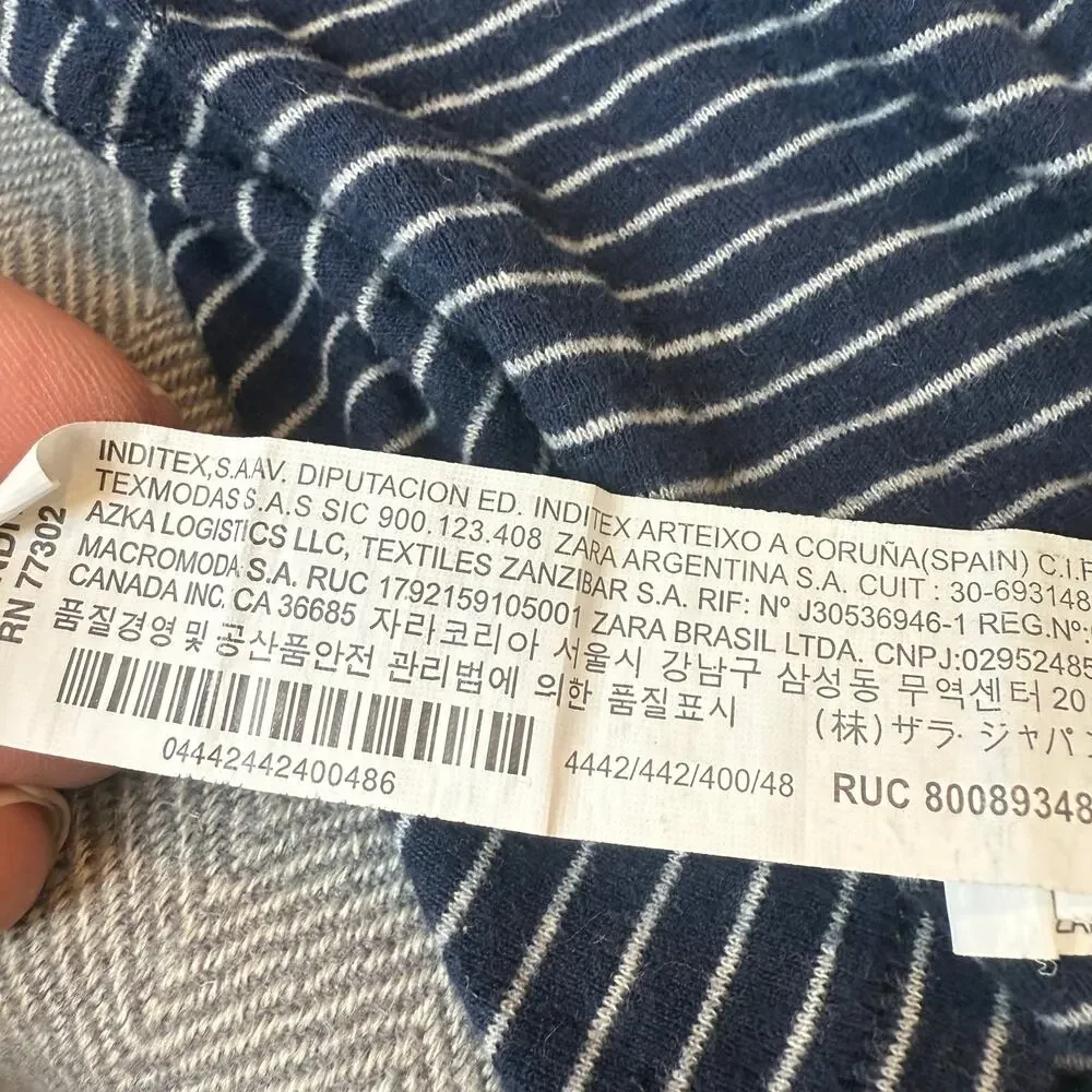 Zara Long Sleeve Soft Henley Button Blue Stripe T Shirt Top 3T 4T Toddler Boys